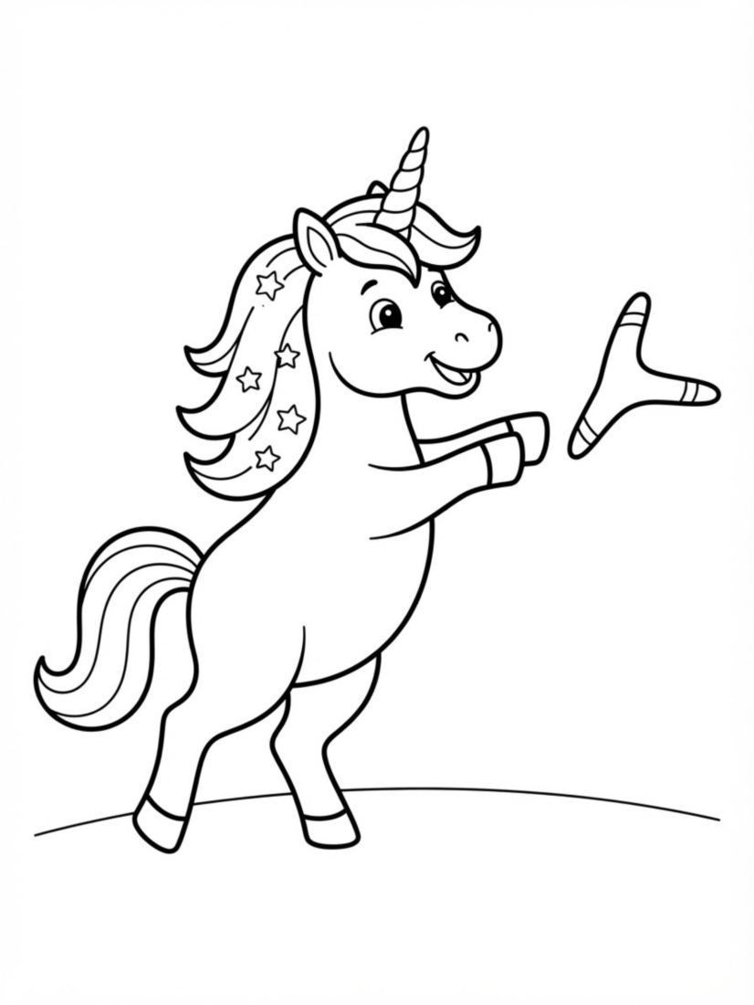Unicorn Catching a Boomerang
