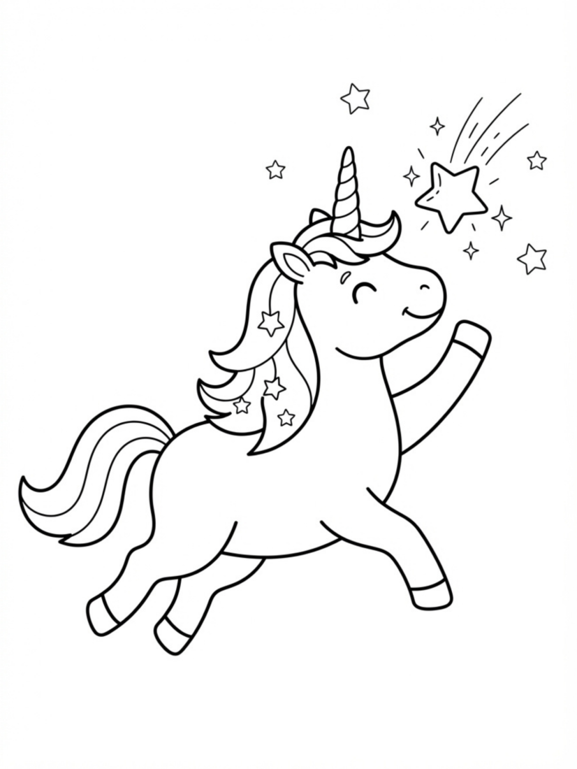 Unicorn Chasing Shooting Stars