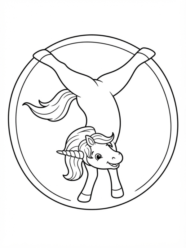Unicorn Doing Cartwheels