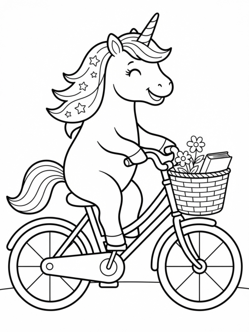 Unicorn Riding a Bicycle