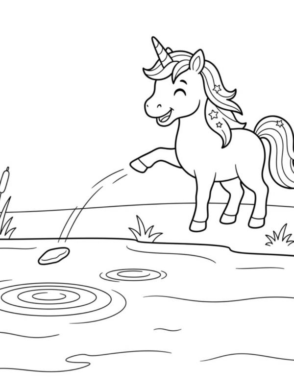 Unicorn Skipping Stones