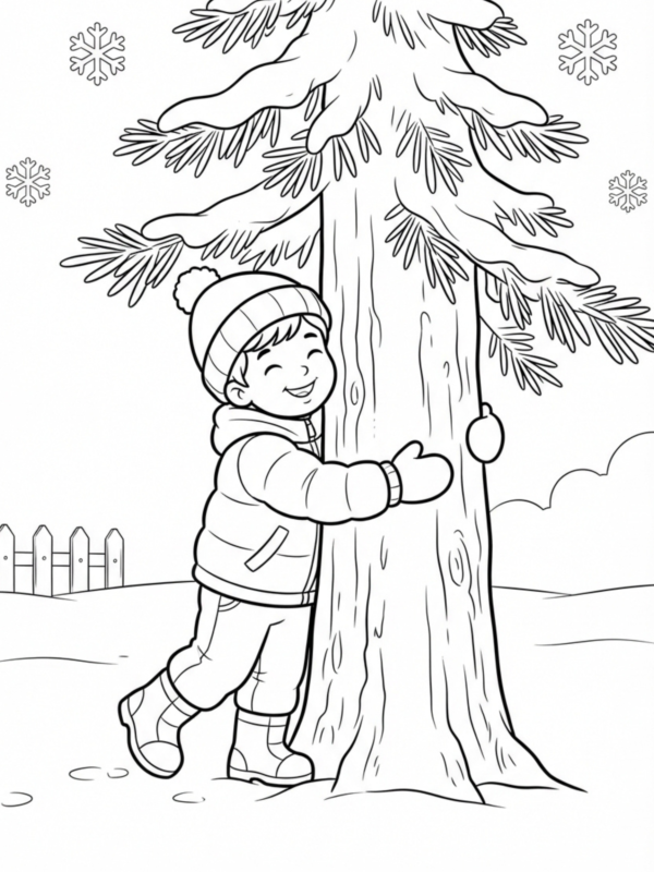 Winter Tree Hug