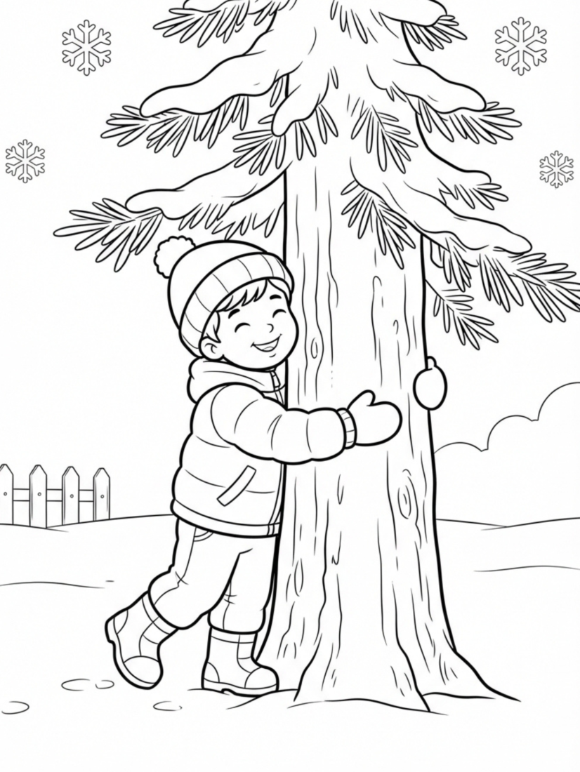 Winter Tree Hug