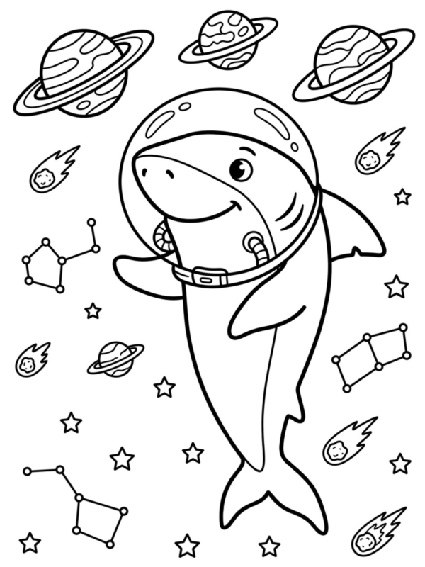 Astronaut Shark in Space