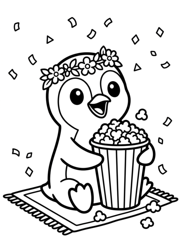Penguin Eating Popcorn