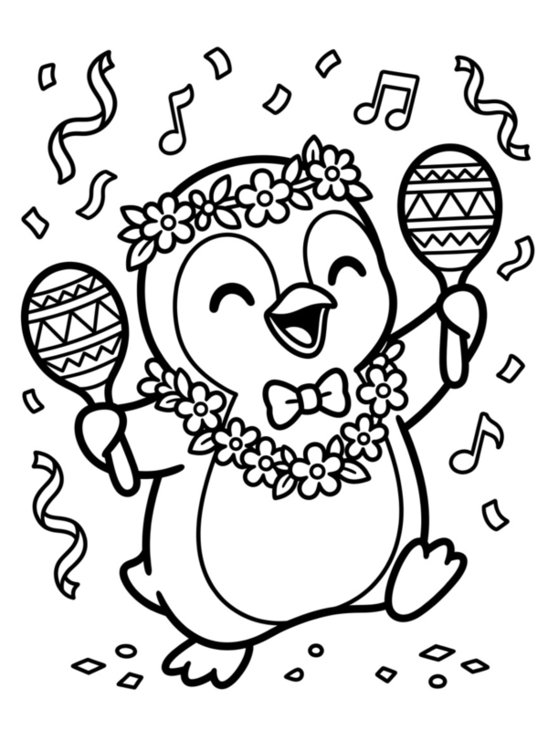 Penguin Playing Maracas