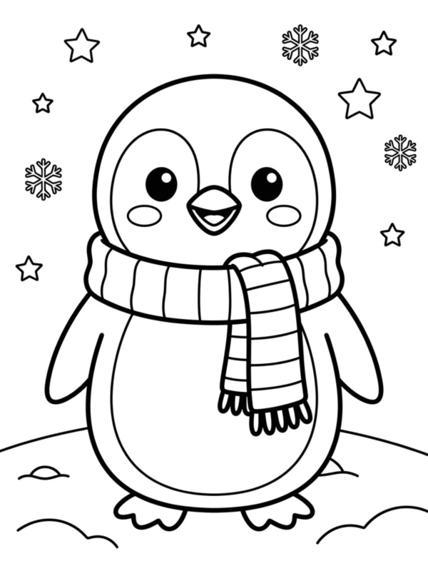 Penguin in a Scarf (Full Body Character)
