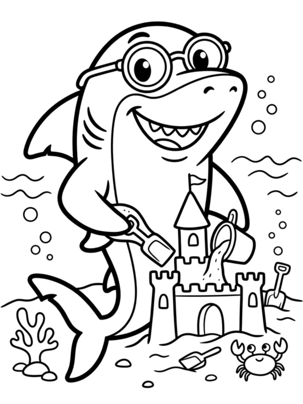 Shark Building a Sandcastle