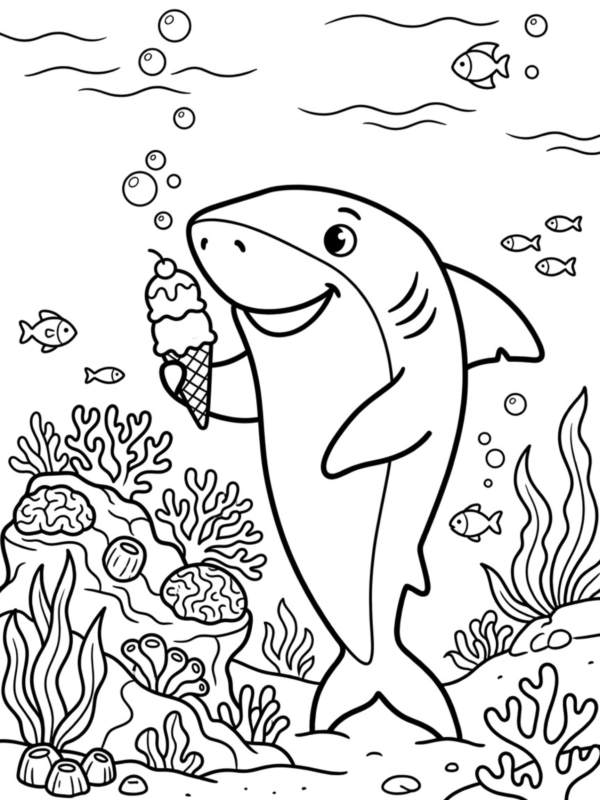 Shark Eating an Ice Cream Cone