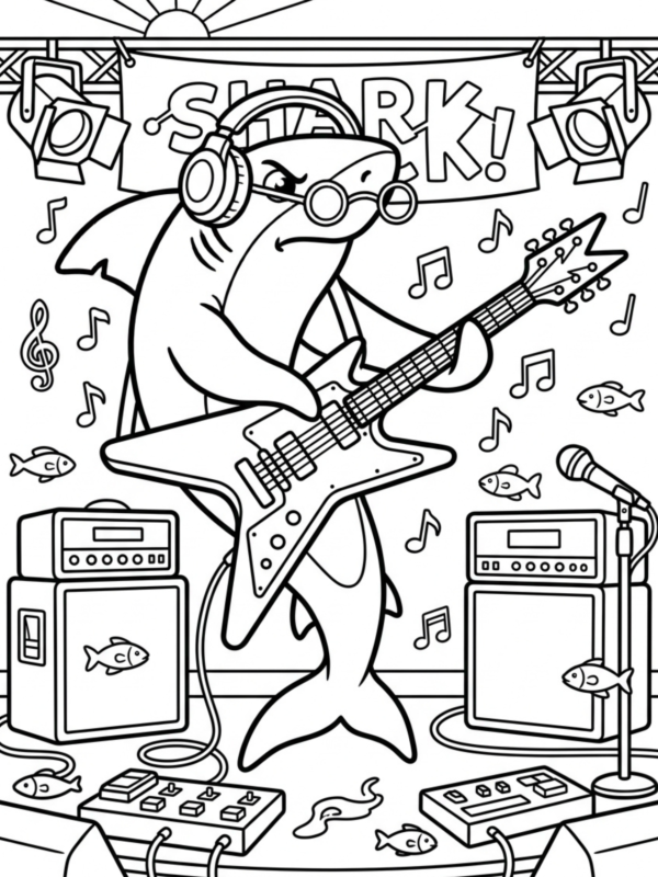 Shark Playing the Guitar