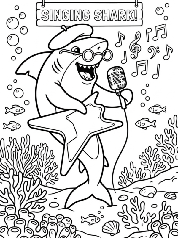 Shark Singing into a Microphone