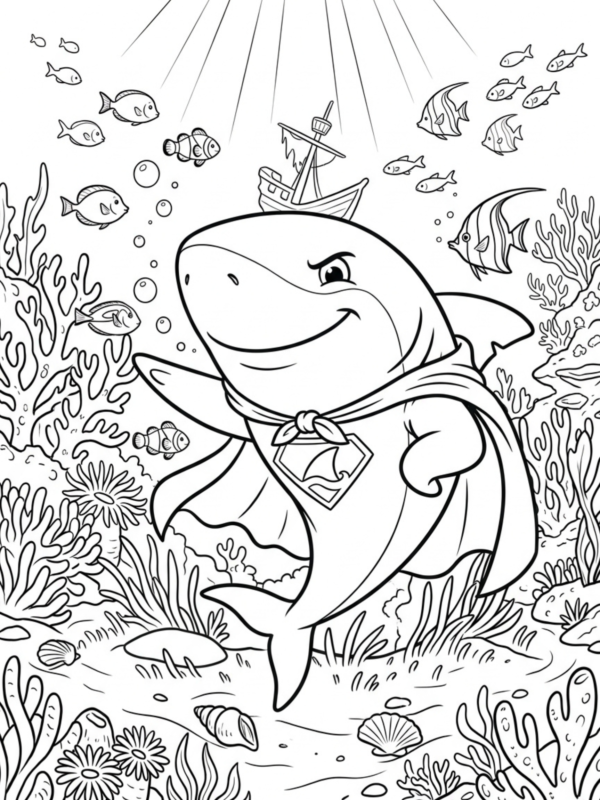Superhero Shark Flying
